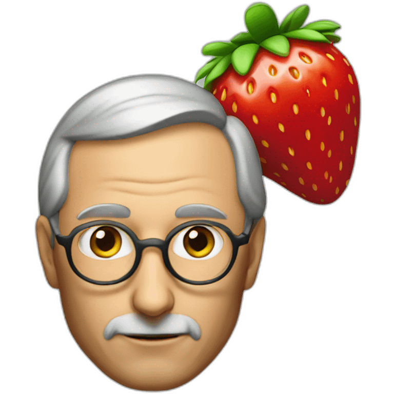 Steve Jobs as a strawberry emoji