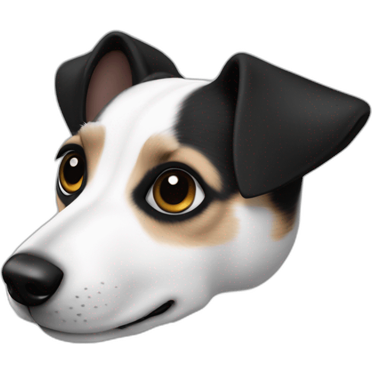 White jack russel black ears emoji