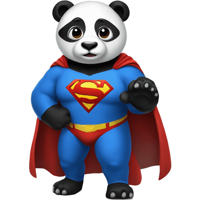 Panda in a Superman costume emoji