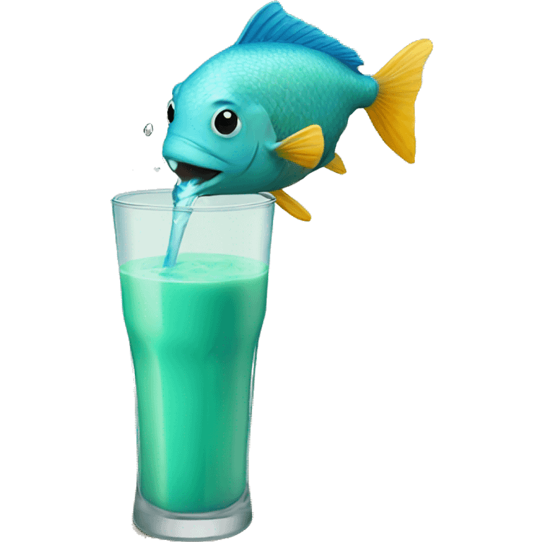 A fish drinking a smoothoe emoji