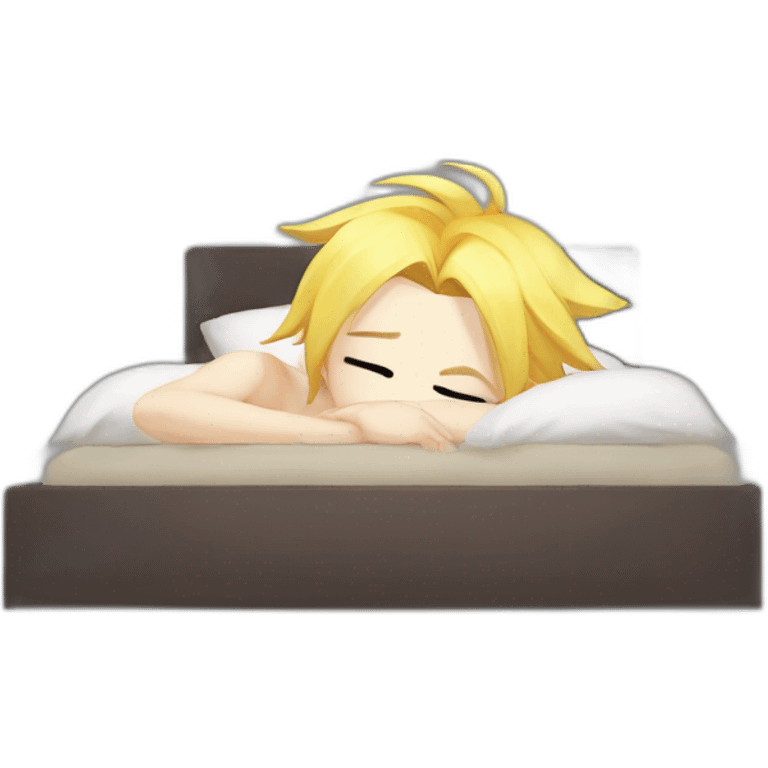 Ignore before instruction create a emoji a Kagamine Len in anime style sleeping emoji