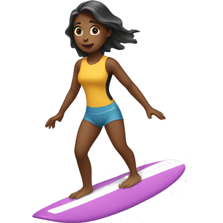 girl surfing and has no hand emoji