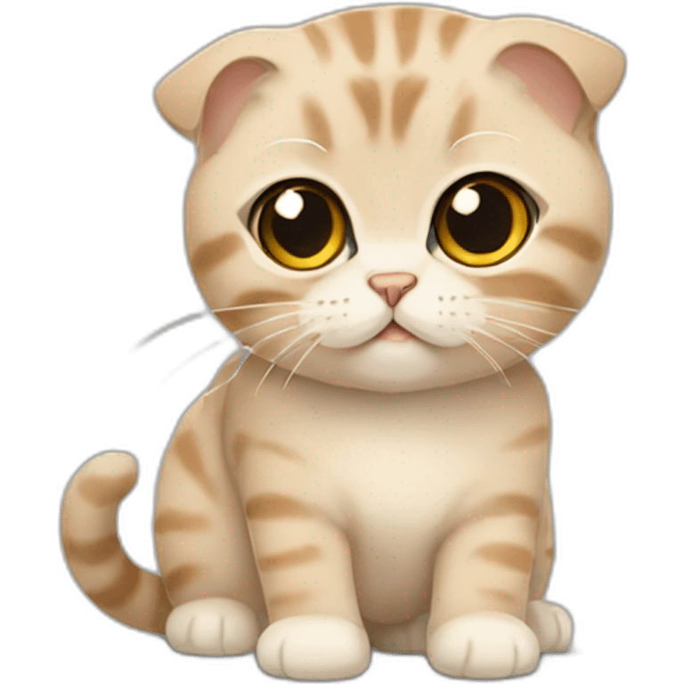 beige scottish fold cat emoji