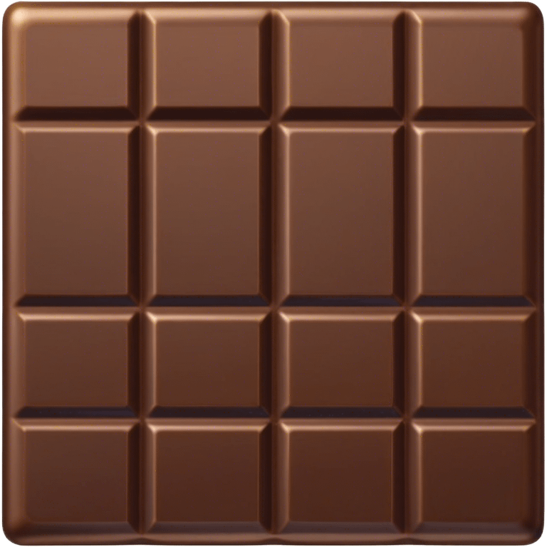 Cinematic silky dark chocolate bar, broken into perfect squares, rich cocoa tones, slightly melting edges, fine texture and decadent shine, warm golden highlights, tempting and rich. emoji