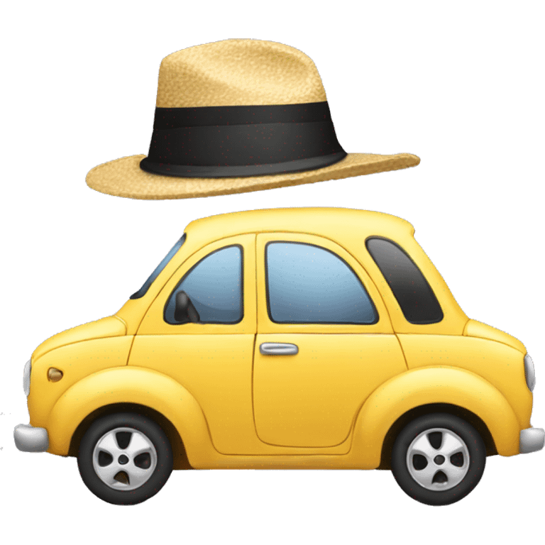 Car with hat emoji