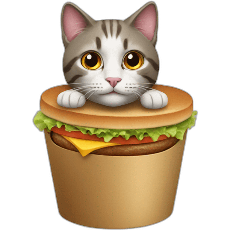 Cat with burger King's bucket emoji