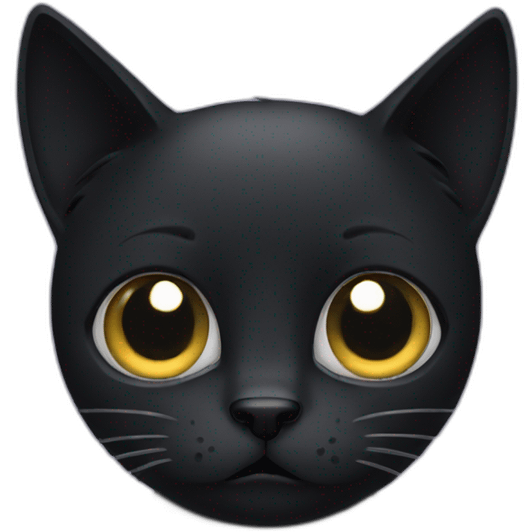 Black cat worried emoji