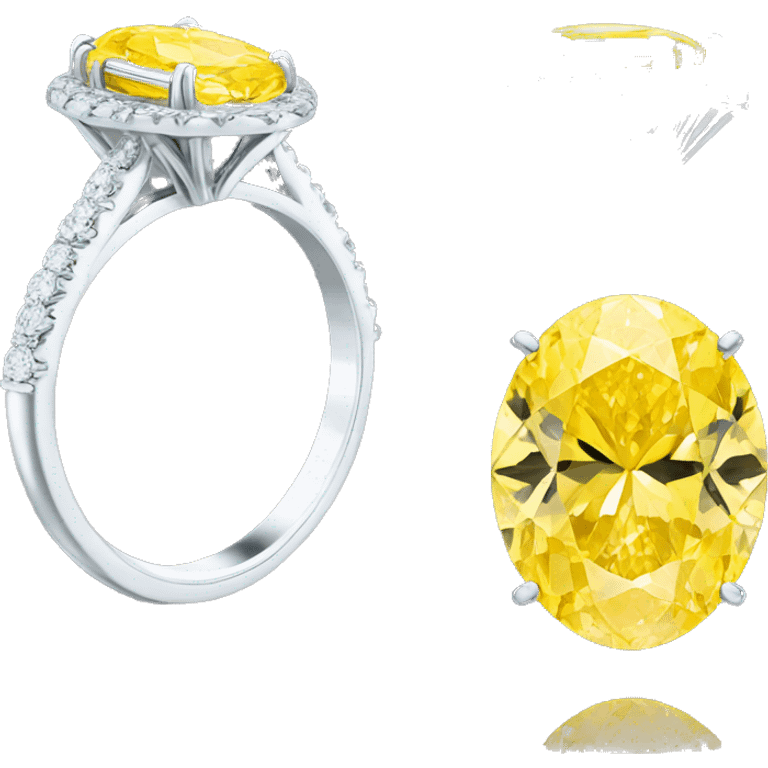 Oval Yellow canary diamond engagement ring emoji