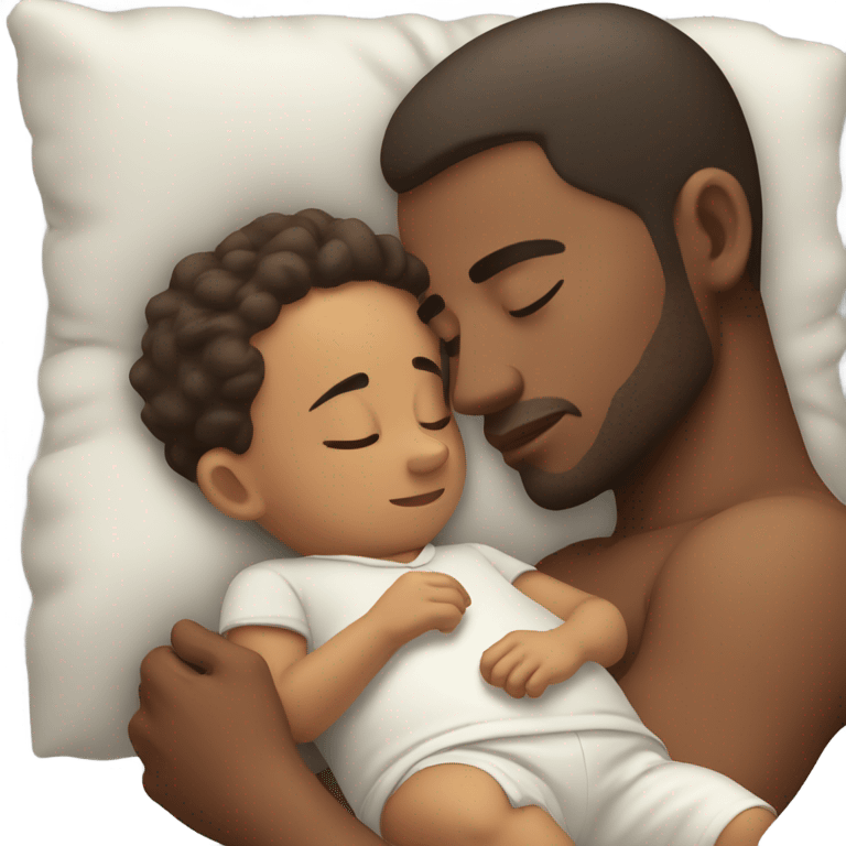 Father and baby son sleeping emoji