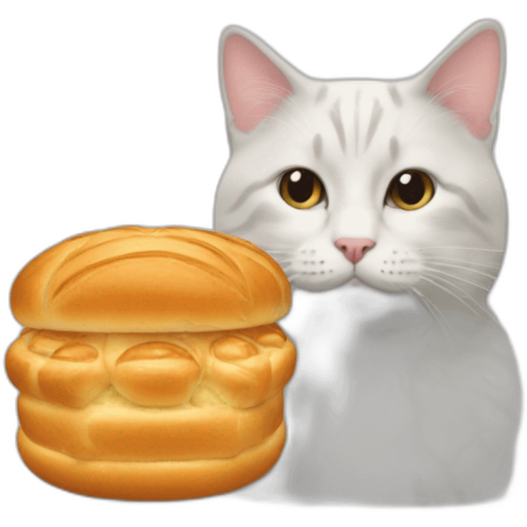 cat with a brioche emoji