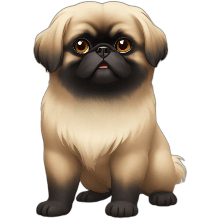 Black face pekingese beige body emoji