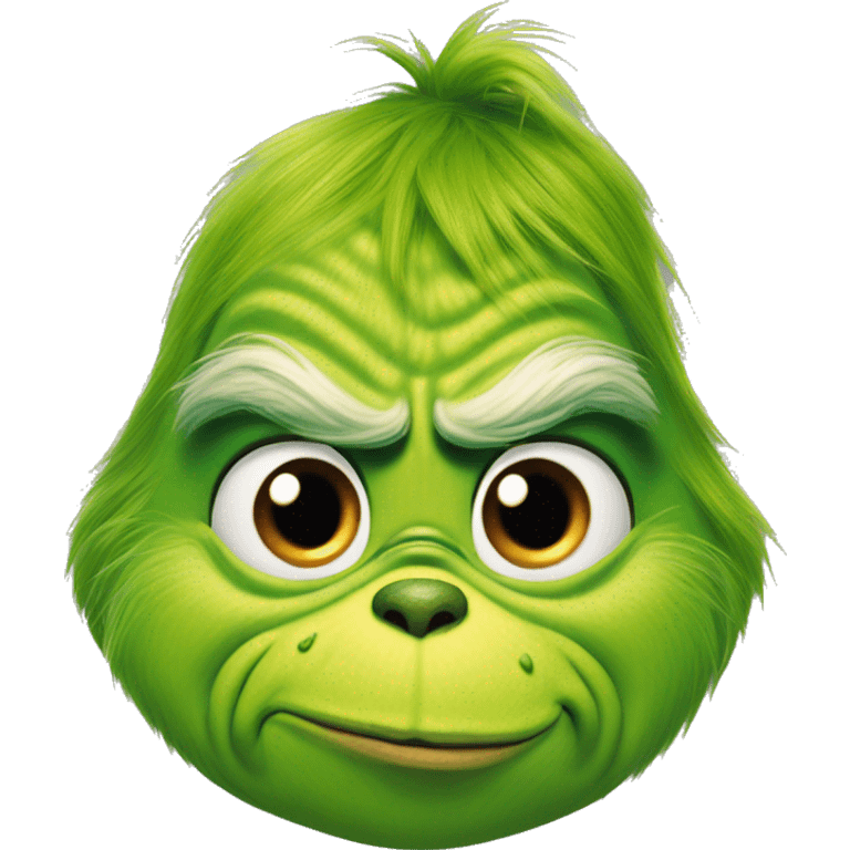 The Grinch with a bow in its hair emoji