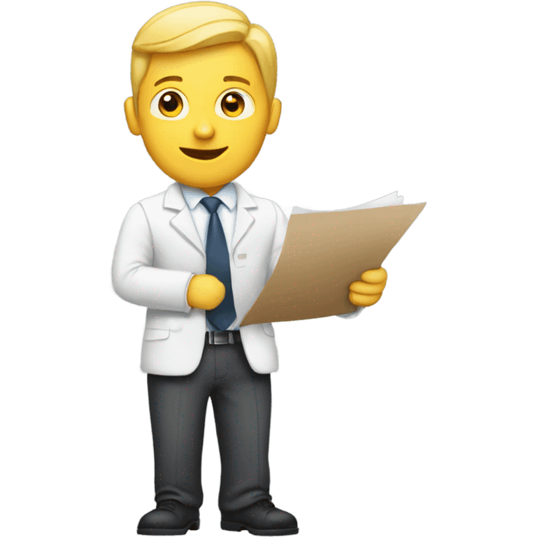 White man holding a resume emoji